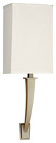 Sheridan Single Arm LED Sconce, Champagne Finish, Cream Linen Shade