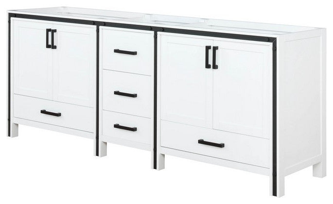 Ziva Transitional White 80" Vanity Cabinet Only