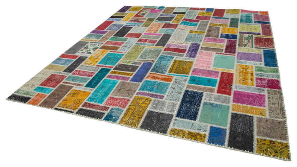 Rug N Carpet - Handwoven Anatolian 8' 6" x 9' 10" Wool Patchwork Area Rug
