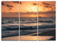 "Colorful Sunrise Over Atlantic Ocean" Beach Metal Wall Art, 3 Panels, 36"x28"