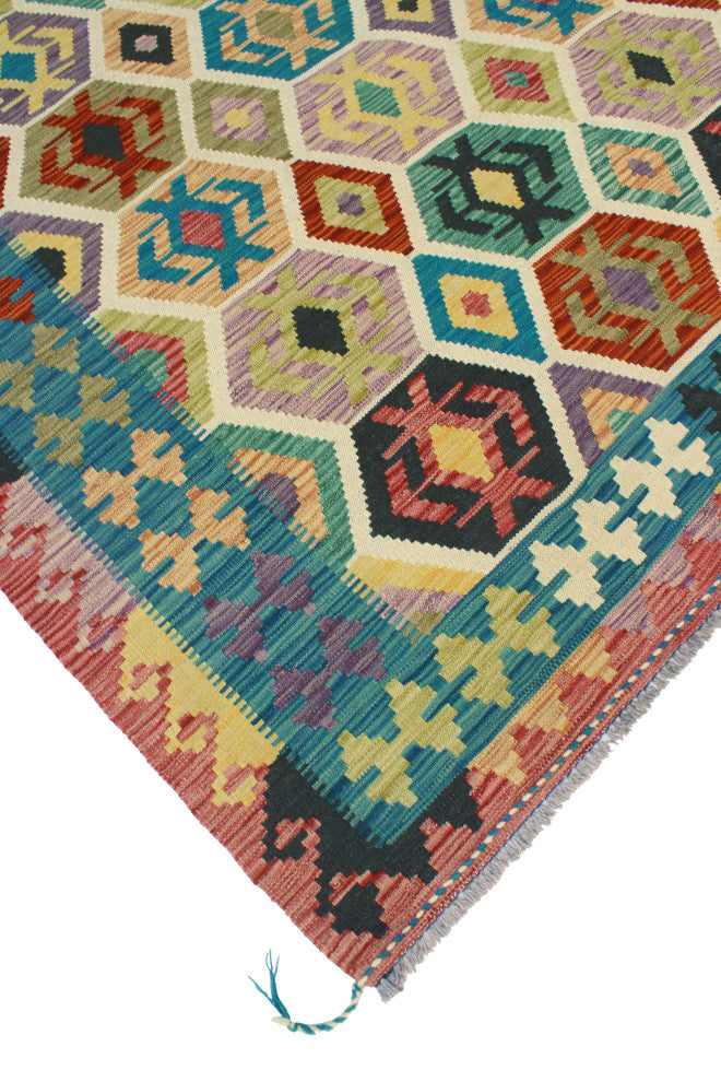 Flatweave Lolita Red/Blue Rug, 5'10x8'1