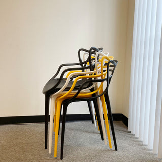 Mod Made Modern Plastic Loop Dining Chair, Set of 2, Yellow