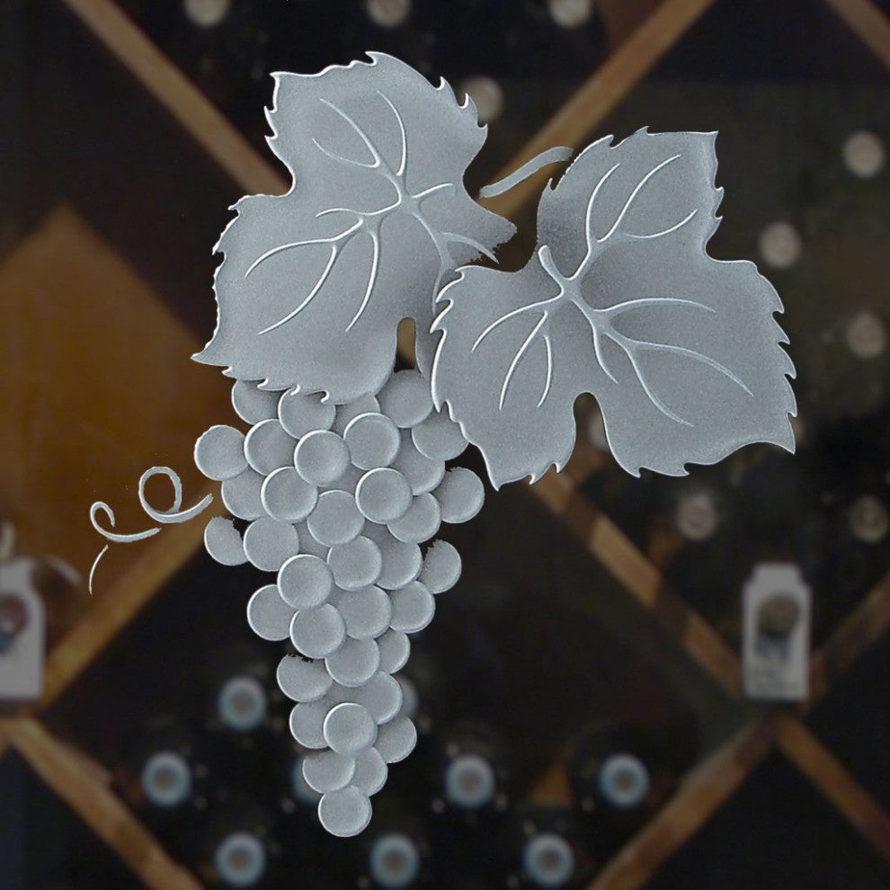 Wine Door - Grape Cluster Grape Ivy - Primed - 32" x 96" - Knob on Right -...