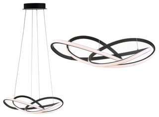 Alexia 25" Abstract Integrated LED Adjustable Pendant, Black