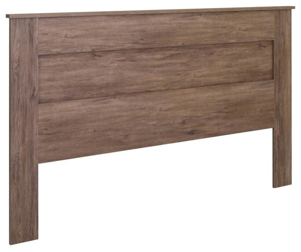 Pemberly Row Traditional Wood King Flat Panel Headboard in Gray