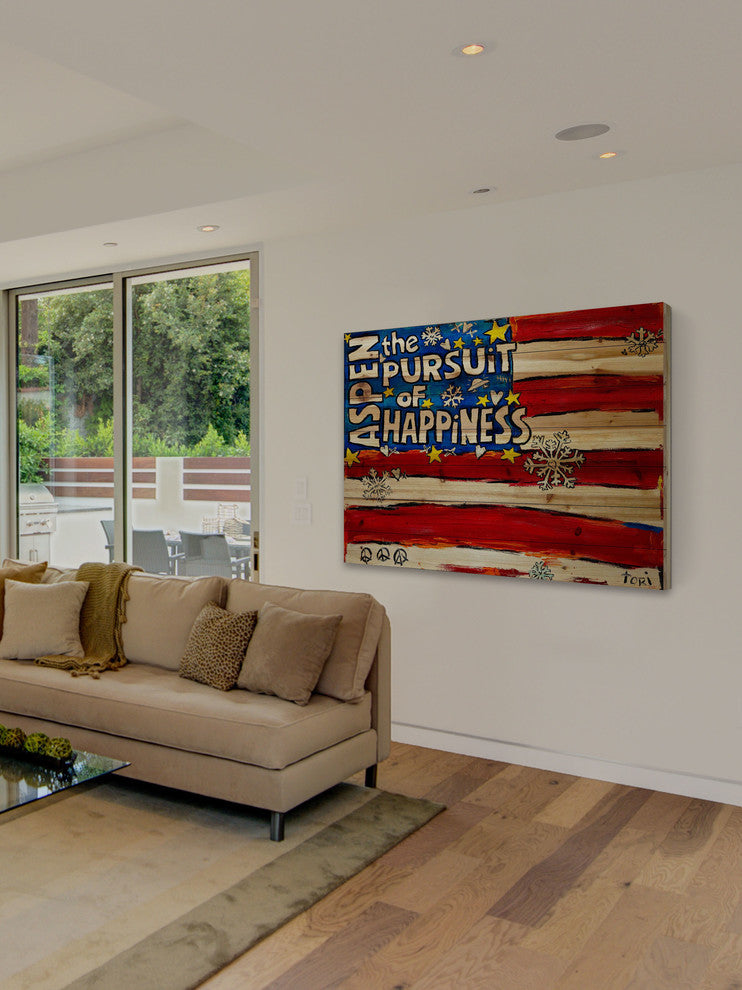 "Aspen Pursuit of Happiness" Painting on Pine Wood by Tori Campisi