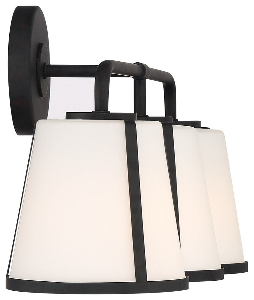 Crystorama Fulton 3 Light Bath Vanity FUL-913-BK, Black
