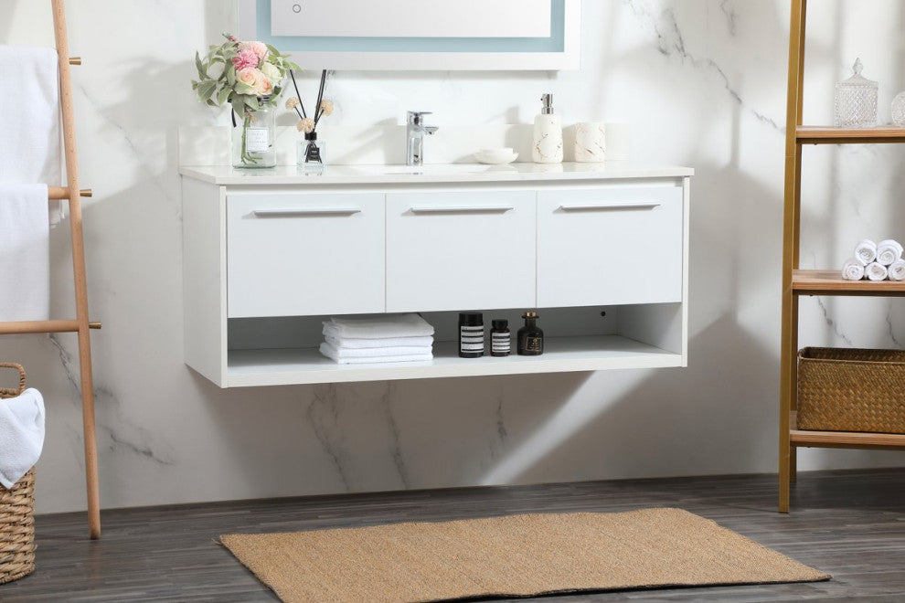 Elegant Decor Roman Bathroom Vanity White