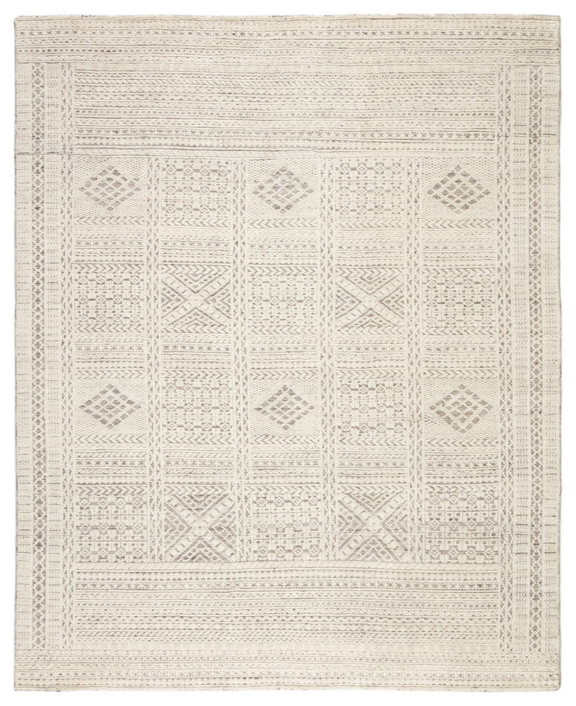 Jaipur Living Jadene Hand-Knotted Geometric White/ Light Gray Area Rug 6'X9'