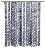 Navy Petal Pattern 71x74 Shower Curtain