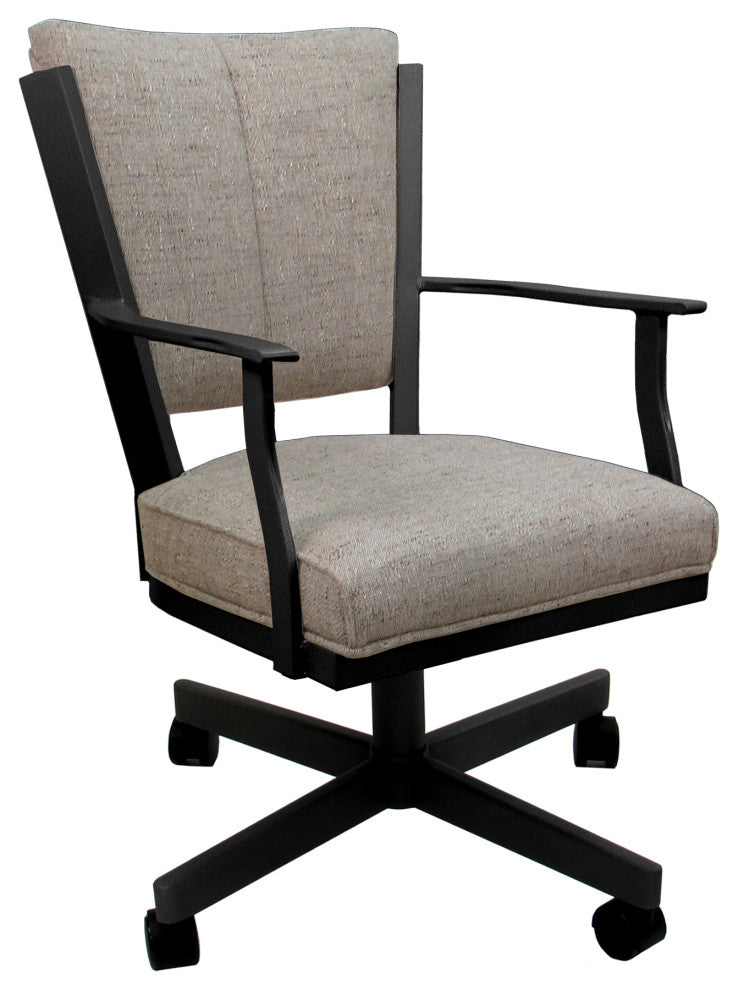 Montana Swivel Metal Dining Caster Chair Reading Base, Hemsath Driftwood - Black