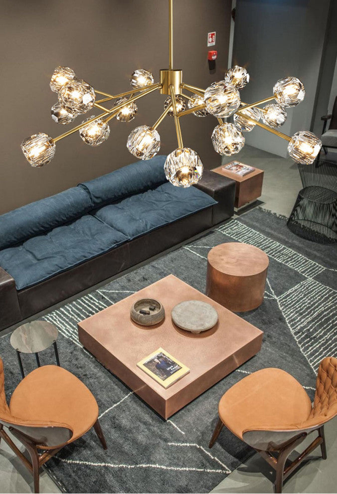 Introd | Luxury Crystal LED Chandelier for Dining Room, Kitchen, Living Room, 18 Heads, Cool Light