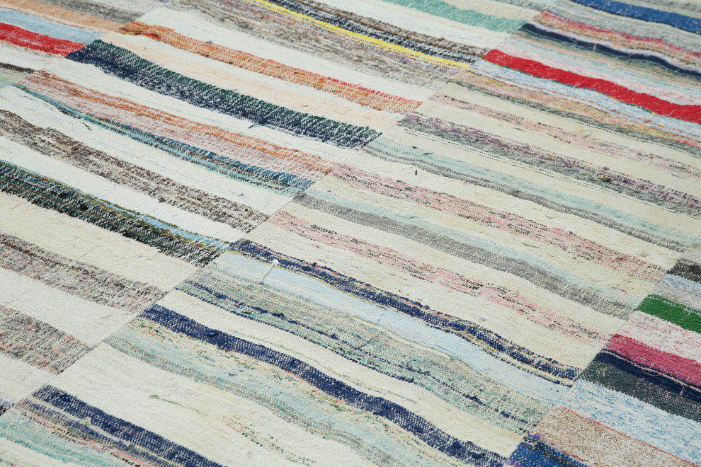 Rug N Carpet - Handmade Anatolian 8' 9'' x 12' 6'' Rustic Patchwork Kilim Rug