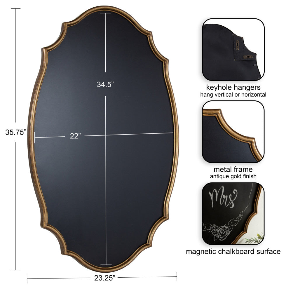 Leanna Framed Chalkboard, Gold 24x36