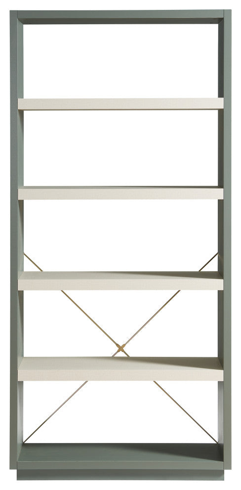71" Springdell Modern Etagere Bookcase, Sage Green