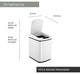 12-Liter / 3.2-Gallon Trash Can With Sensor Lid, White