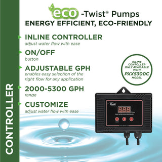 Eco-Twist Energy-Saving 5300GPH Pond Pump with Controller and 33-ft. Cord