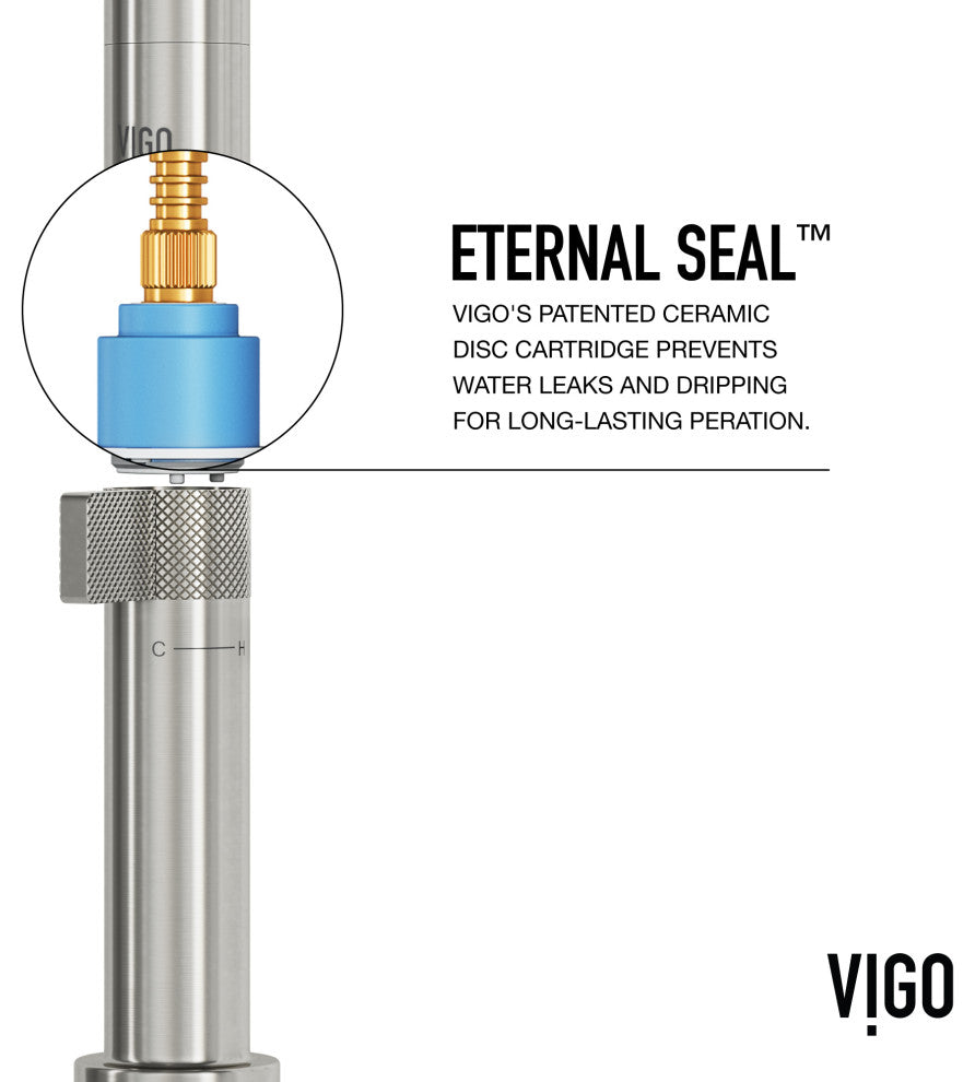 VIGO Jewel 11 in. H Single Handle Kitchen Bar Faucet, Stainless Steel