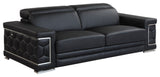 Rome Contemporary Genuine Italian Leather Sofa Black