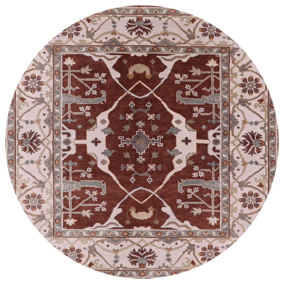 Ahgly Company Indoor Round Mid-Century Modern Area Rugs, 4' Round