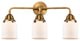 288-3W-BB-G51 Small Bell 3 Light 23" Bath Vanity Light, Brushed Brass