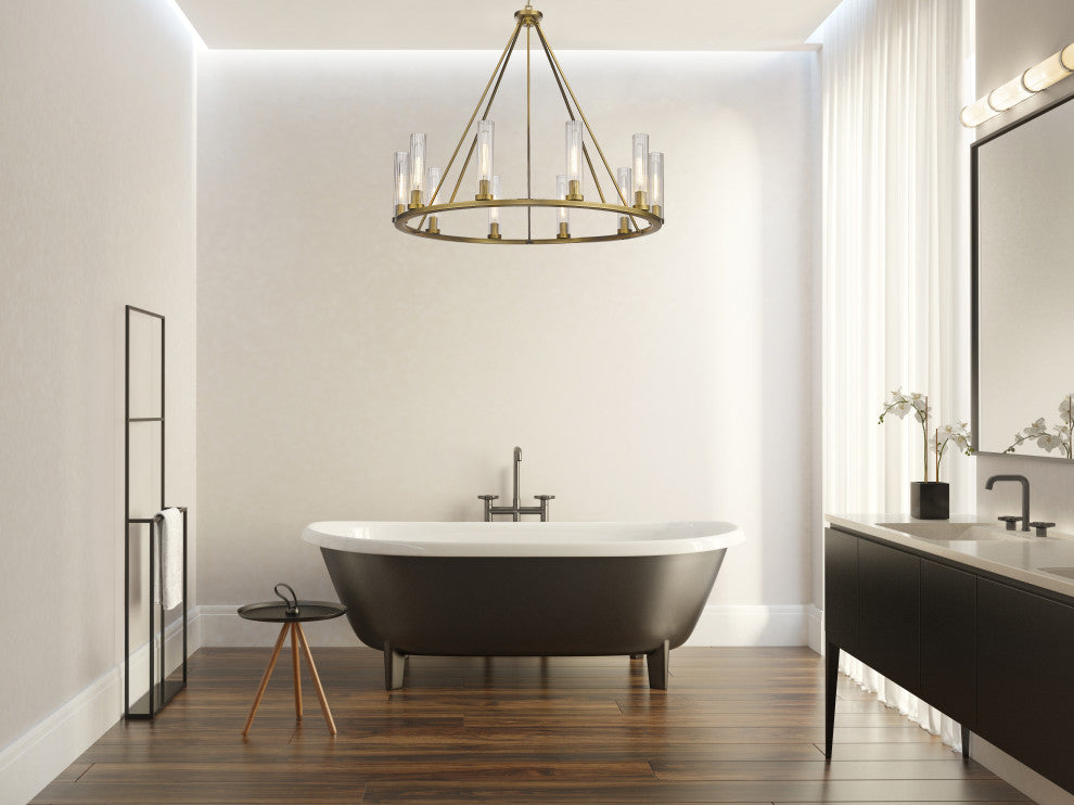 Zlite 3031-10RB 10-Light Chandelier, Clear