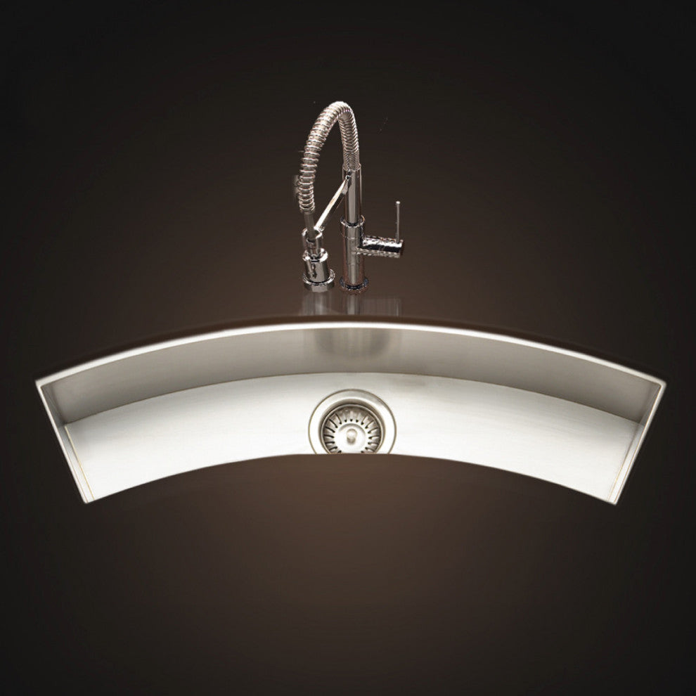 Houzer CTC-3312 Contempo Trough 33" Undermount Single Basin - Stainless Steel