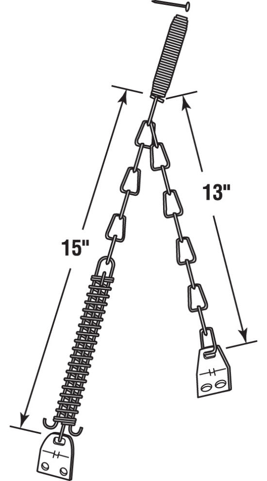 Storm Door Chain and Spring, Aluminum Finish