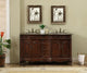 Cassandra 60" Dark Cherry Double Sink Bathroom Vanity, Baltic Brown Granite Top