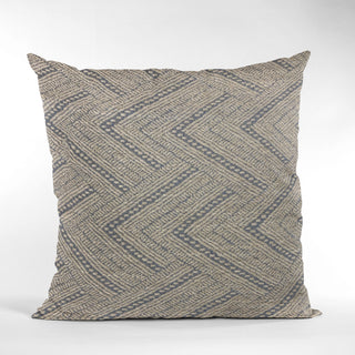 Plutus Blue Triangle Chevron Luxury Throw Pillow, 16"x16"