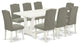 V027En206-9, 9-Piece Set, 8 Chairs and Table Hardwood Frame