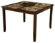 Capitola Faux Marble Large Pub Table With Removable Lazy Susan, Espresso