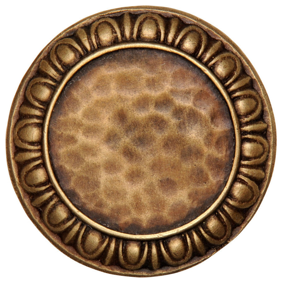 Egg and Dart Knob Antique Brass, Antique Brass
