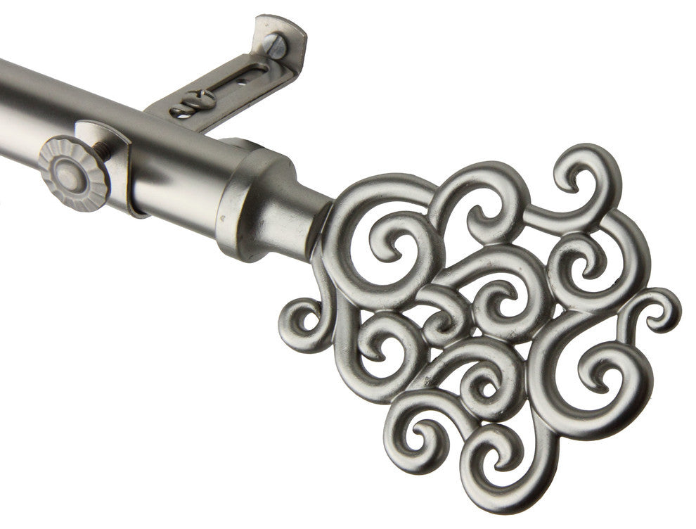 Fabritio 13/16" 5-Sided Bay Window Curtain Rod, Satin Nickel