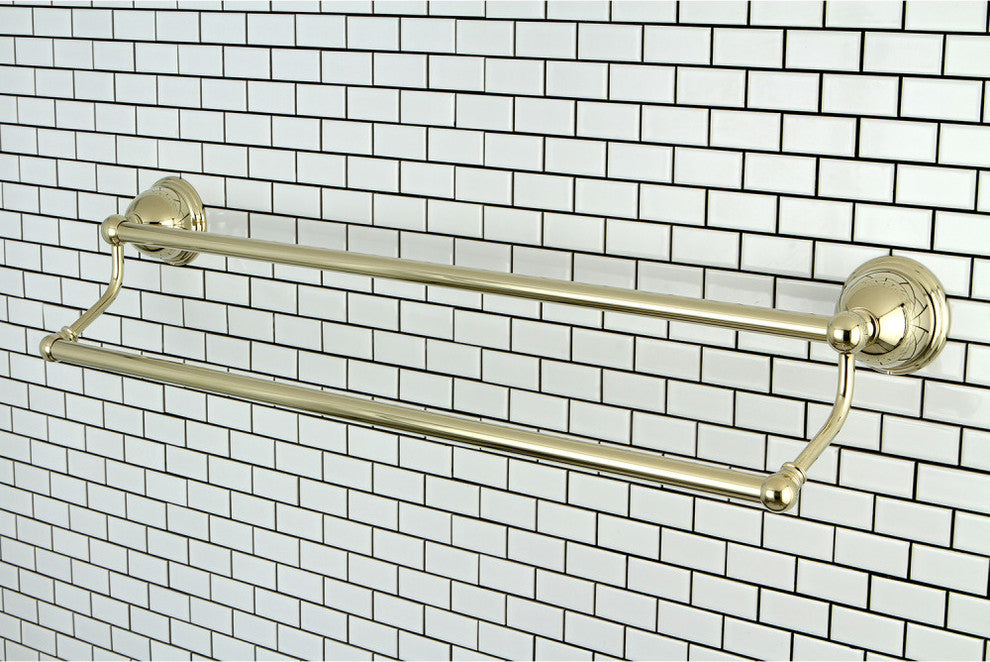 Kingston Brass 24" Dual Towel Bar, Polished Brass