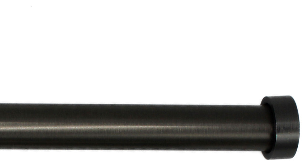 Linen Avenue End Cap Single Curtain Rod Set,66 to 120-Inch,Antique Silver