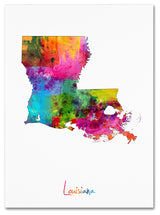 "Louisiana Map" Canvas Art by Michael Tompsett