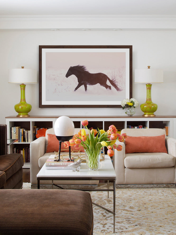 Marmont Hill, "Black Beauty Gallops" Framed Painting Print, 30x20