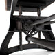 Crescent Industrial Dining Bench - Adjustable Iron Base - Brown Leather Seat