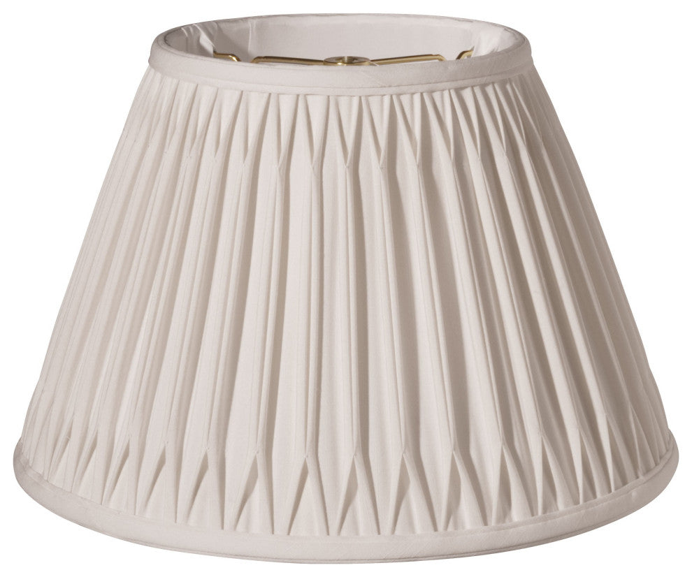 12" Cream Slanted Bell Smocked Paperback Shantung Lampshade
