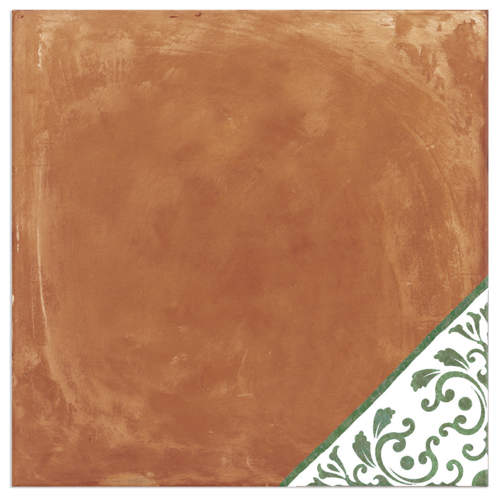 Sentier des Ocres Deco Green Porcelain Floor and Wall Tile