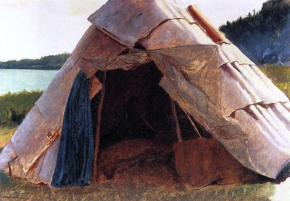 Eastman Johnson Ojibwe Wigwam at Grand Portage Gallery Wrapped Canvas Print