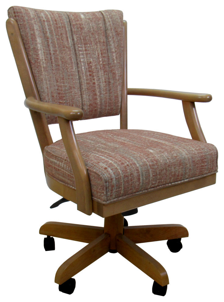 Dining Solid Wood Caster Chair on Wheels Classic, Watusi Madder Light Oak