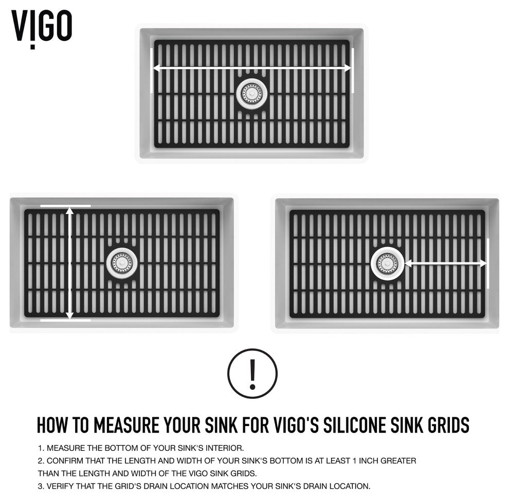 VIGO Silicone Protective Bottom Grid for Single Bowl Kitchen Sink, Matte Black, 21" L X 15" W