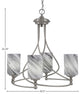Capri 4-Light Chandelier, Brushed Nickel/Onyx Swirl