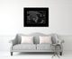 New Zealand Oceania Australia Monochrome Map On Canvas With Frame, 28" X 37"