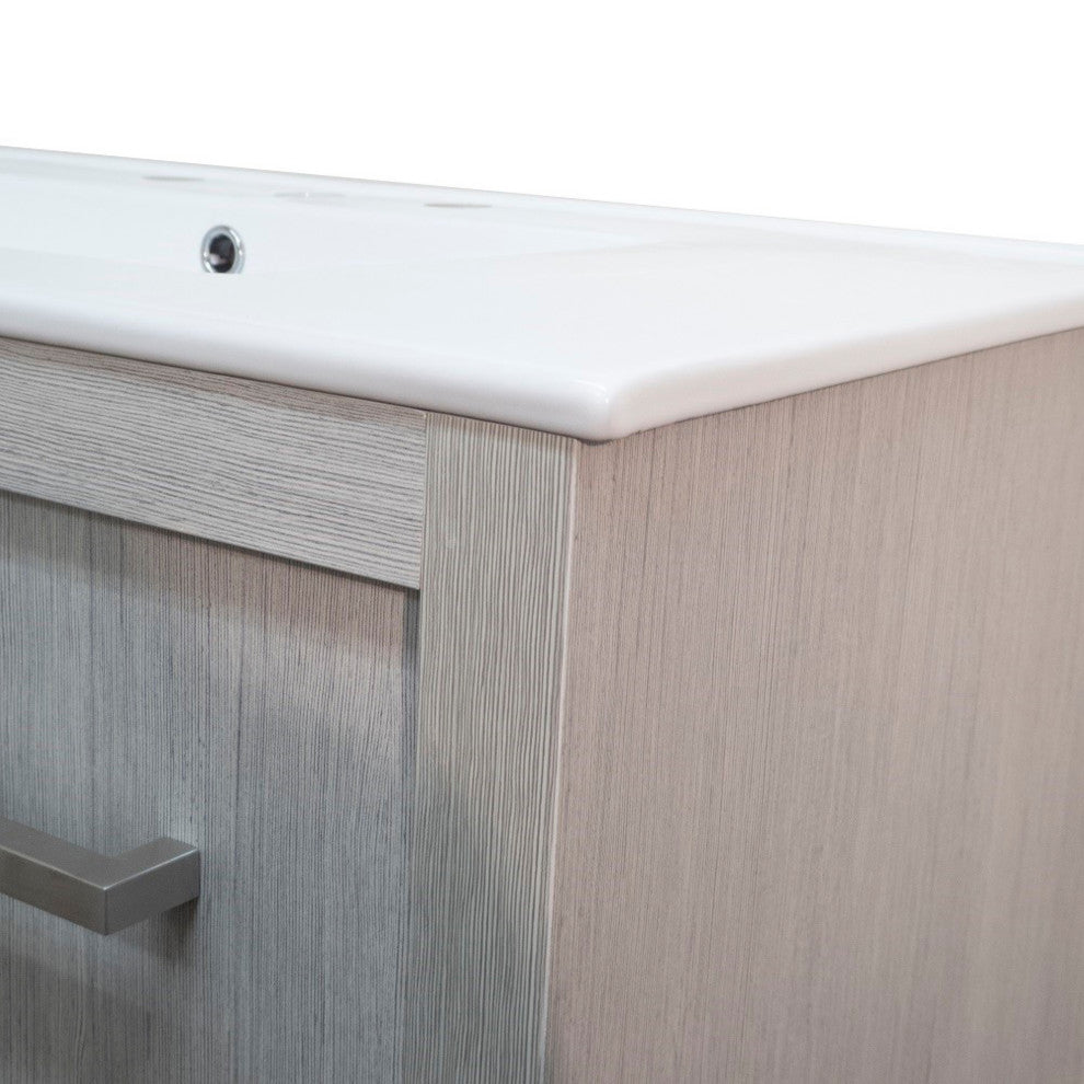36" Single Sink Vanity With Gray Pine Finish