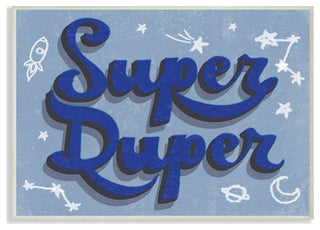 Kids Super Duper Word Blue Design Drawing, 10"x15"