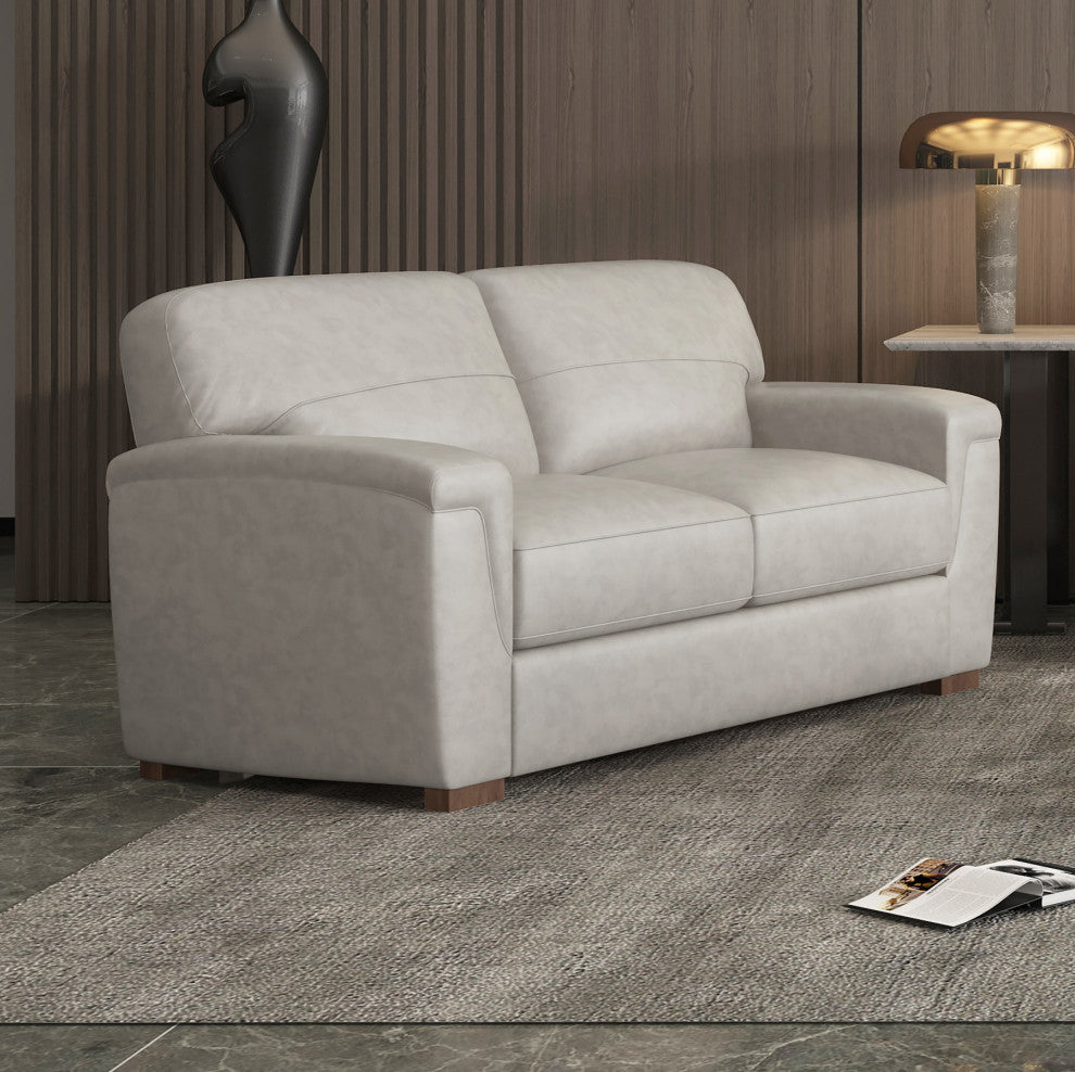 Leather Upholstery Loveseat, Beige