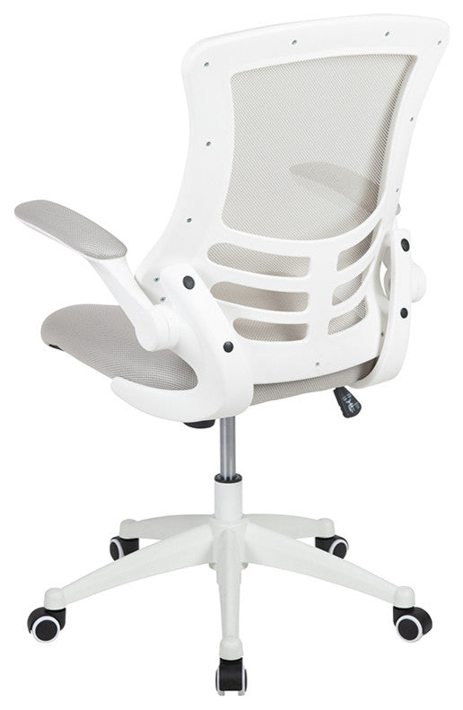 Mid-Back Mesh Swivel Ergonomic Task Office Chair, Light Gray/White